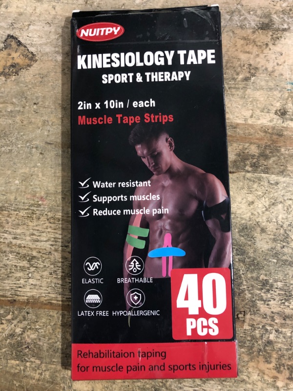 Photo 1 of **PARTIAL SET/ 21PCS*** 40PCS Precut Kinesiology Tape Strips, 8 Colors 2 inch x 10 inch Cotton Athletic Tape, Kinetic Tape, Elastic Muscle Tape, Sports Tape, Knee Tape for Exercise and Daily Use