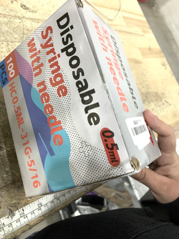 Photo 1 of 0.5ML Syringe, Lab Supplies Syringes 31G 5/16 Inch, Individually Wrapped, Pack of 100