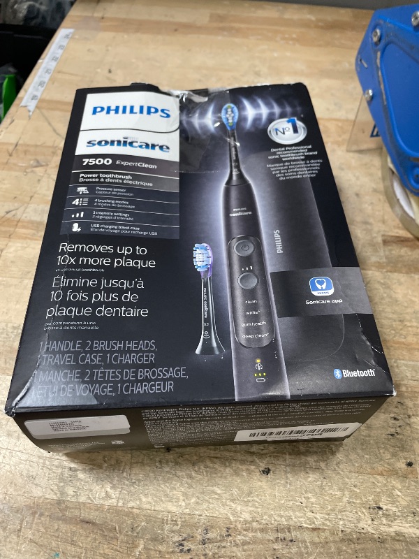 Photo 1 of ***FOR PARTS ONLY / NON-FUINCTIONAL*** Philips Sonicare ExpertClean 7500 Black, Rechargeable Electric Power Toothbrush, HX9690/05