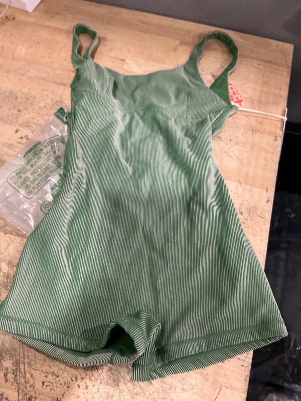 Photo 1 of  zulu Womens Summer Halter Short Rompers Sexy Bodycon Striped tallow green stripe size 2 