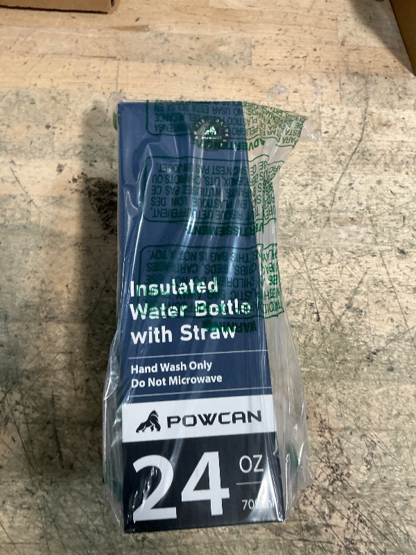 View 2 of *BROKEN LID* POWCAN 24 oz Water Bottle Insulated: BPA-Free, Leakproof Lid with Straw, Lightweight, Flex Cap, Stainless Steel Insulated Flask for Office, Men, Gym, Commute, Worker, Walking, Cycling (Indigo Blue)