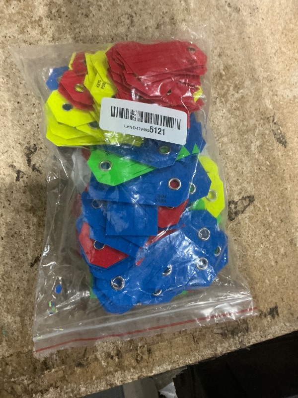 Photo 1 of  Red Key Tags with Labels White Paper Key Tags with Rings 1.3x2.7 inch Key Chain Tags to Write On Bulk Tags Labeling Luggage for Car Markers Door Dealership Name (250, 5 Colors, 1.3x2.7in)