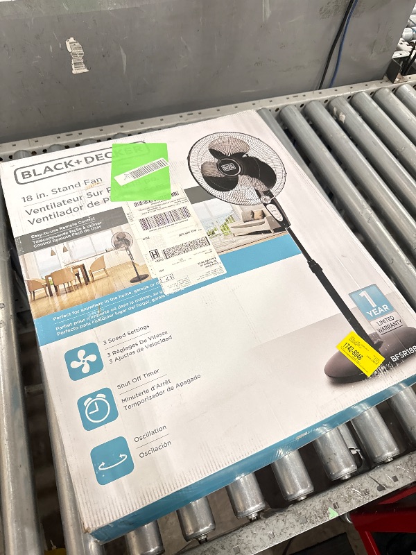 Photo 1 of ** FOR PARTS ONLY **
BLACK+DECKER 18-Inch Stand Fan with Pedestal Base, Height Adjustable Pedestal Fan with Remote and Touch Control Panel, Free Standing Fan with 90-Degree Oscillating and 3-Speed Settings, Black