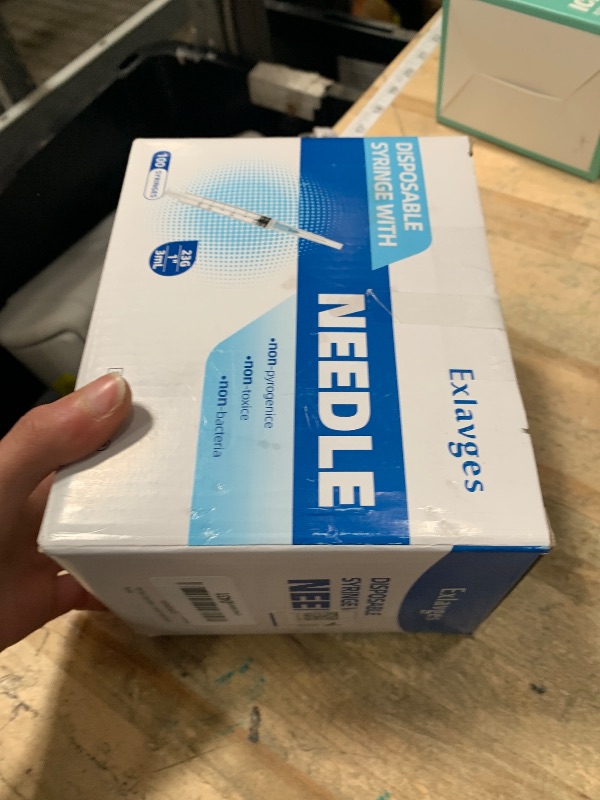 Photo 1 of 100 Pack Disposable 3ml/cc Lab Syringes with 23Ga 1 Inch Needle Luer Lock, Individually Sealed Packed