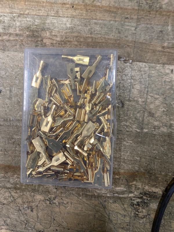 Photo 1 of 100Pcs 7.8mm Female Spade Connector Quick Splice Crimp Terminals Wire Terminals Connectors for Electrical Wiring Relay Car Audio Speaker