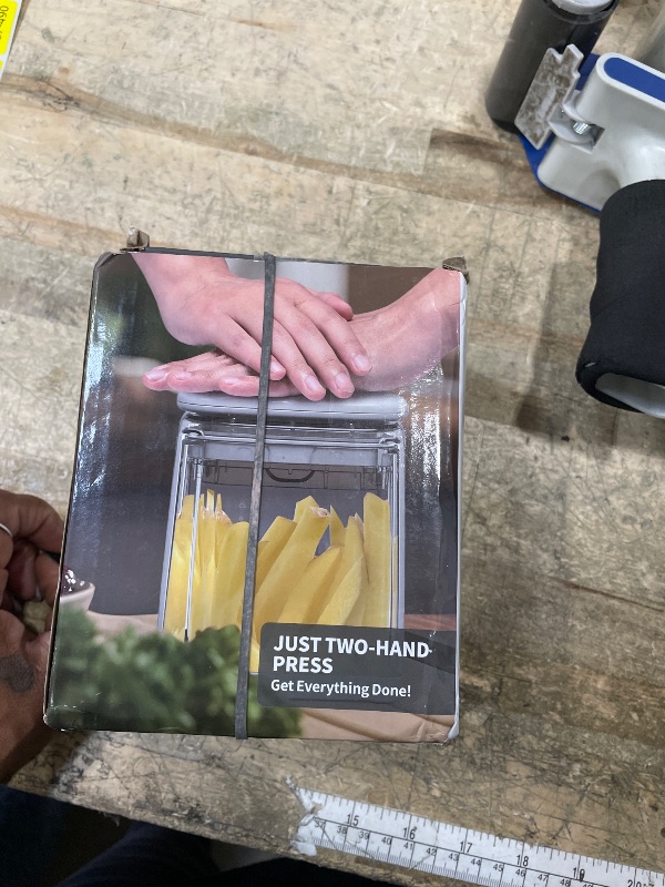 Photo 1 of ***missing attachments***French Fry Cutter, Solucky Potato Onion Cutter, Professional Homestyle Vegetable Chopper Dicer, Great for Potatoes Carrots Cucumbers Zucchini Pepper (Fog Gray)