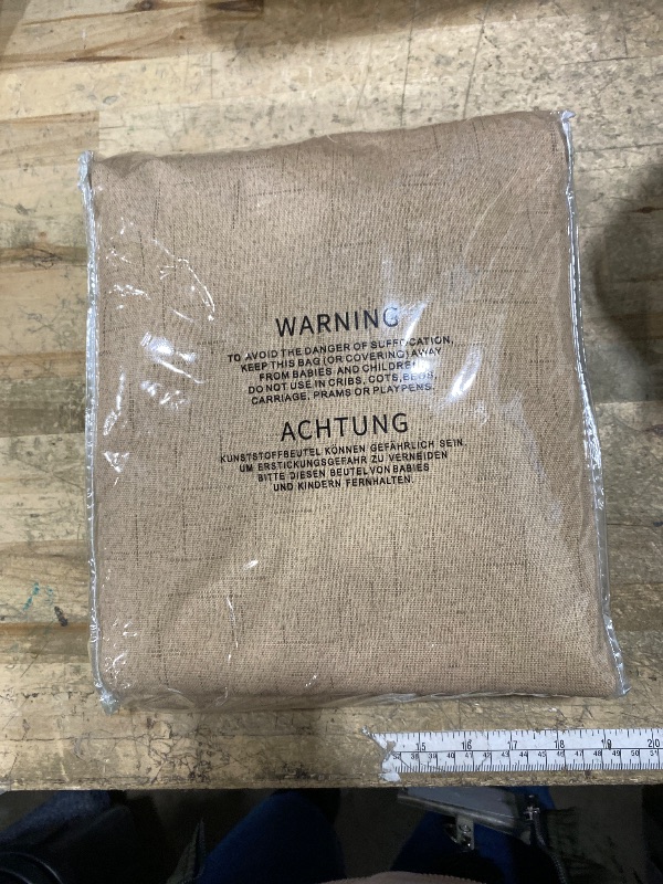 Photo 1 of 100% Blackout Curtain 96 Inch Length 2 Panel Faux Linen Modern Elegant Boho Farmhouse Living Room Darkening Curtain for Bedroom Window Black Out Drapes for Sliding Glass Door Back Tab 52x96 Tan