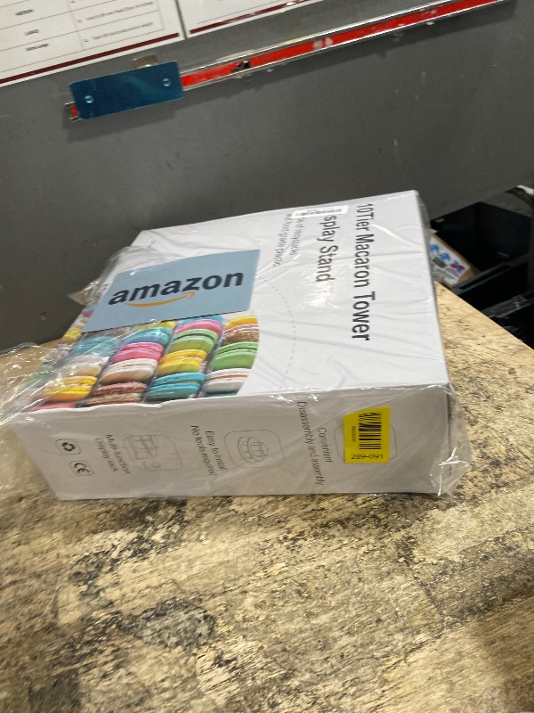 Photo 1 of 10 Tiers Round Macaron Tower Stand Plastic Transparent Cake Stand Macaron Display Rack Desserts Cupcake Holder Platter for Baby Shower, Birthday Party, Wedding, Party Decor