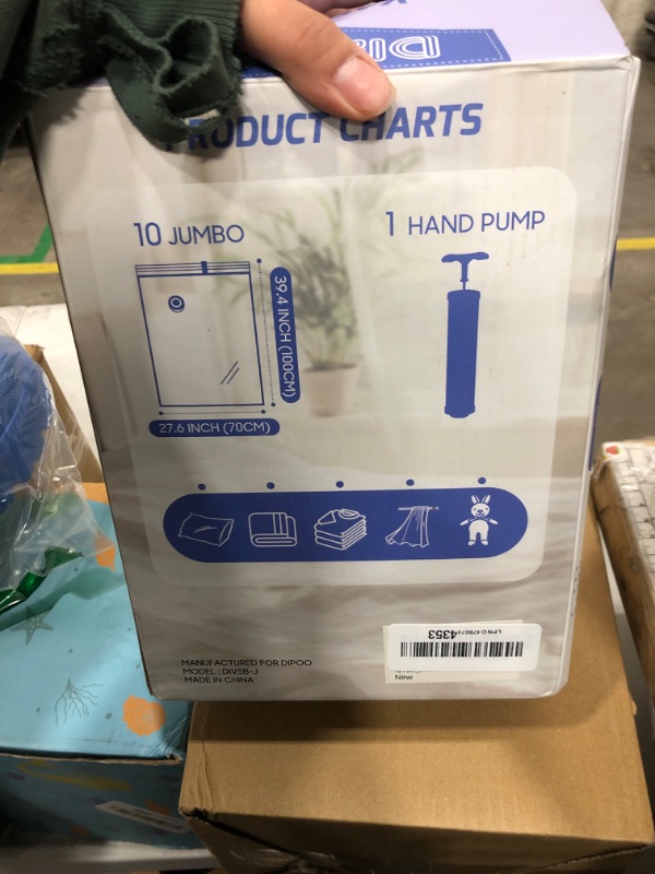Photo 1 of 10 Pack Jumbo Vacuum Storage Bags with Hand Pump, 80% Storage Space Saving, Sturdy Leak-Free Space Saver Vacuum Seal Bags for Clothing, Vacuum Compression Bags for Travel Lugggage Blankets Comforters