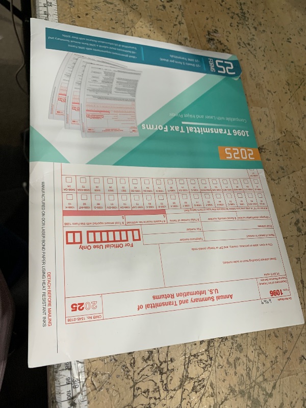 Photo 1 of 1096 Transmittal Forms 2025,1096 Forms 2025,25 Transmittal Forms,1096 Transmittal Laser Forms,Summary Tax Form for 1099 NEC, MISC, INT, and Other 1099 Forms