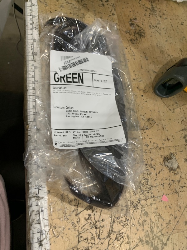 Photo 1 of 10" Clip in Bangs Hand-tied Base, 360° Clip In Hair Topper No Bangs Upgrade Handmade Hair Extensions (Dark Brown)