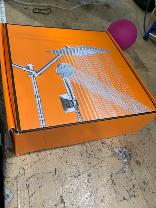 Photo 1 of 10 inch Rain Shower Head with Handheld Spray Stainless Steel, High Pressure Square Rainfall Showerhead Combo with 6 Handheld Sprayer, Detachable Shower Heads Waterfall Shower for Bathtub