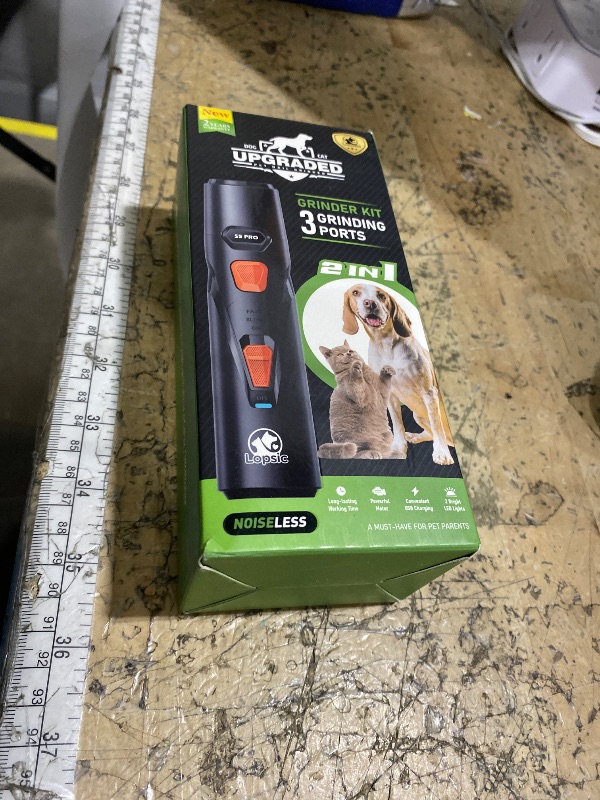 Photo 1 of *MISSINING PIECES* Dog Nail Grinder with 2 LED Lights Powerful 2 Speeds Super Quiet Dog Nail Trimmers with 3 Grinding Wheels Rechargeable Pet Dog Nail Clippers for Large Medium Puppy Dogs Dog Nail File Cat Nail Clipper