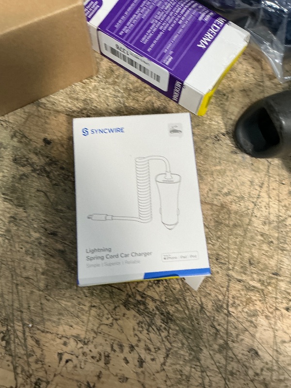 Photo 1 of [Apple MFi Certified] Syncwire iPhone Car Charger 32W Super Fast Car Phone Charger Cigarette Lighter USB Car Adapter with Build-in 5FT Coiled Lightning Cable for Apple iPhone 14/13/12/11/XR/Max, iPad