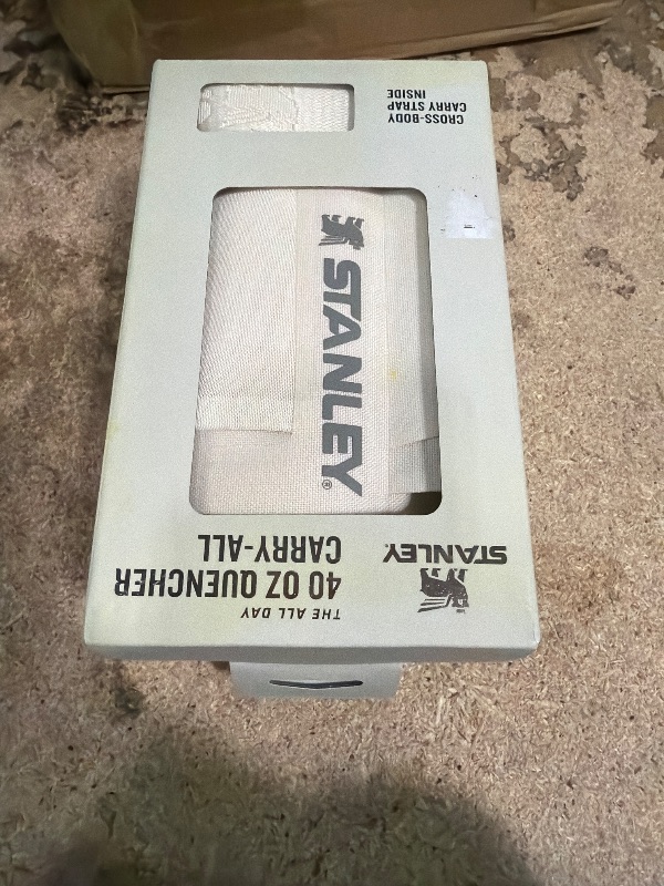 Photo 1 of ***needs cleaning***STANLEY All Day Quencher Carry All for 40 oz Tumbler with Handle | Crossbody Bag with Phone Holder Pocket, Card Sleeve & Detachable Strap | Water Bottle Carrier Bag | BPA-Free | Cream