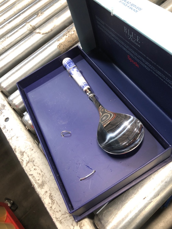 Photo 1 of ***ONLY 1*** Spode Blue Italian Collection Salad Servers | 2 Piece Spoon and Fork Set | 10 Inch | Blue and White | Made of Porcelain and Stainless Steel | Italian Countryside Design