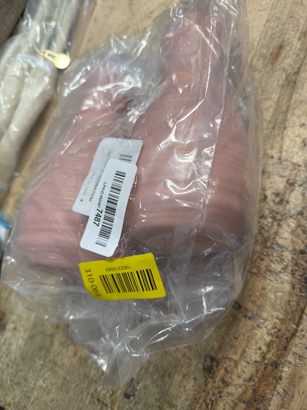 Photo 1 of 2 Pack Composite Plastics Flower Vase, Unbreakable Ceramic Look Vase for Home Decor Centerpieces, Arranging Bouquets (Pink)