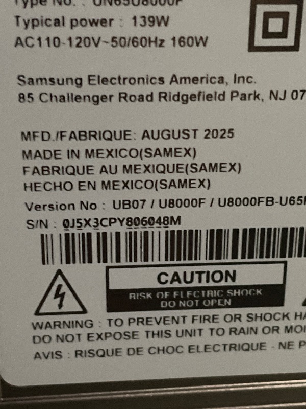Photo 1 of *BROKEN SCREEN
Samsung 65-Inch Class Crystal UHD U8000F 4K Smart TV (2025 Model) Endless Free Content, Crystal Processor 4K, MetalStream Design, Knox Security, Alexa Built-in