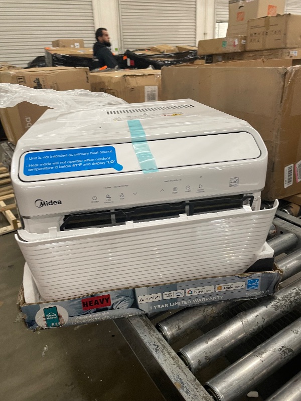 Photo 1 of *DOES NOT TURN ON* Midea 8,000 BTU Smart Inverter Air Conditioner Window Unit with Heat and Dehumidifier – Cools up to 350 Sq. Ft., Energy Star Rated, Quiet Operation, Electronic Controls, Remote Control, White