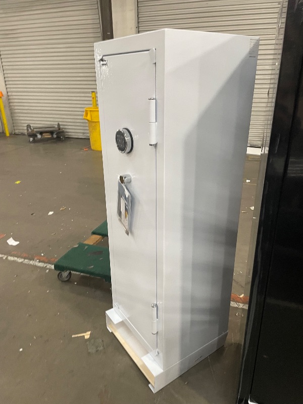 Photo 1 of ***DENTS ***SMARTHIVE 40-Min Fireproof Gun Safe (1200°F) - Quick Access Rifle/Pistol Safe, Heavy-Duty Fire Resistant Gun Cabinet for Home Valuables (WHITE, 10.8cu.ft)