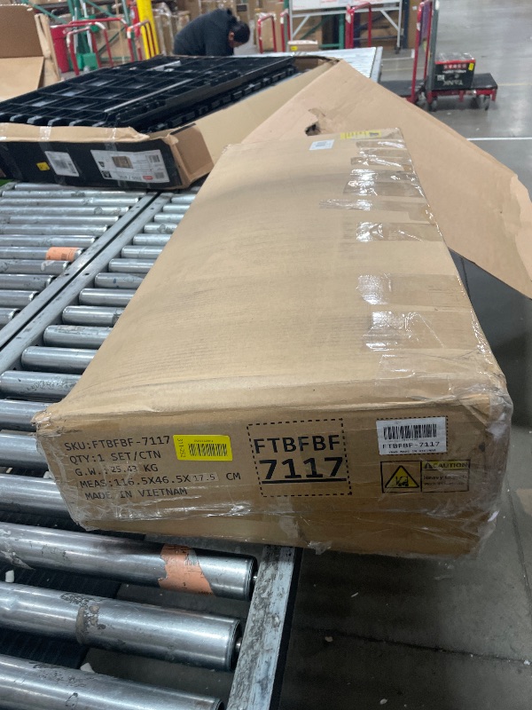 Photo 1 of *INCOMPLETE BOX 1 OF 2* DWVO King Size Bed Frame with Bookcase Headboard and 4 Storage Drawers, RGB LED Bed Frame with Type-C & USB Charging Station Storage Headboard Bed, No Box Spring Needed, Noise Free, Antique White