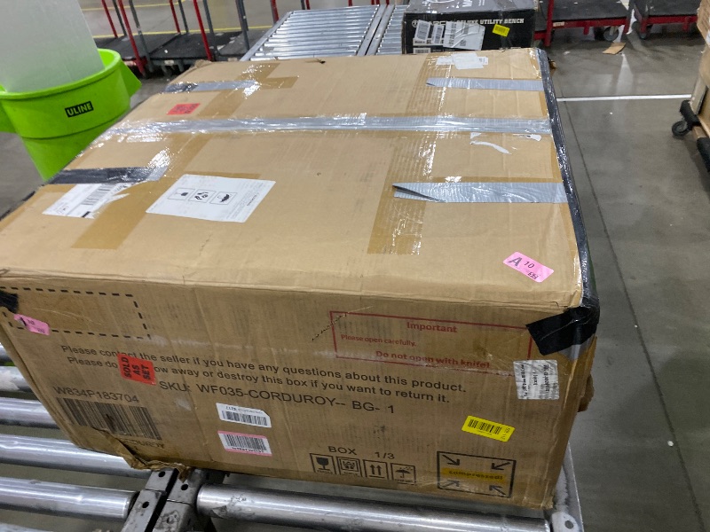 Photo 1 of ****UNCOMPLETE BOX 1 OF 3****KEIKI 113.5" Modular Sectiona Corduroy Sofa Storage Ottoman, 6 Seat Sectional U Shaped Couches for Living Room Bedroom Office Apartment, Beige