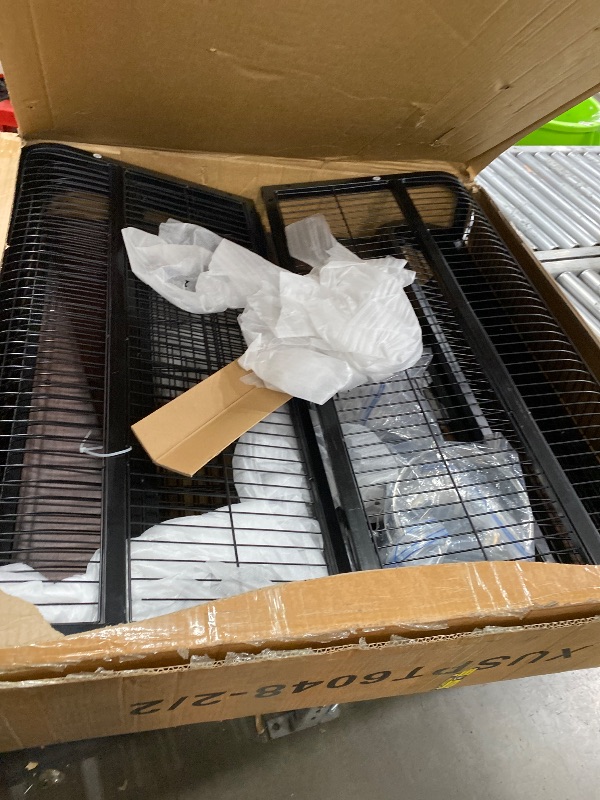 Photo 1 of *** PARTS ONLY - PARTIAL SET - BOX 2 OF 2 ONLY *** Large Bird Cage for Parakeets Outdoor Bird Aviary Parrot Cage with Perch, Birdcage for Macaws Canaries Parrots Budgie Lovebirds-Black (2 Box Set)