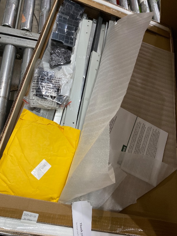 Photo 1 of ****INCOMPLETE *****DWVO 8' x 6' Outdoor Storage Shed, Waterproof Metal Garden Shed with Windows, Lockable Doors, and Sloped Roof for Patio, Backyard, Lawn, Tool Storage, Bike Shed, Pet Shelter (Gray + White)