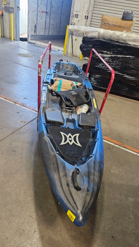 Photo 1 of ***heavy use dent**Perception Kayaks Pescador Pilot 12 | Sit on Top Fishing Kayak with Pedal Drive | Adjustable Lawn Chair Seat and Tackle Storage Areas | 12' | Dapper (9351587178)