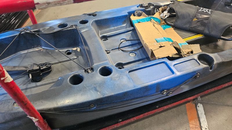 Photo 1 of ***heavy use dent**Perception Kayaks Pescador Pilot 12 | Sit on Top Fishing Kayak with Pedal Drive | Adjustable Lawn Chair Seat and Tackle Storage Areas | 12' | Dapper (9351587178)