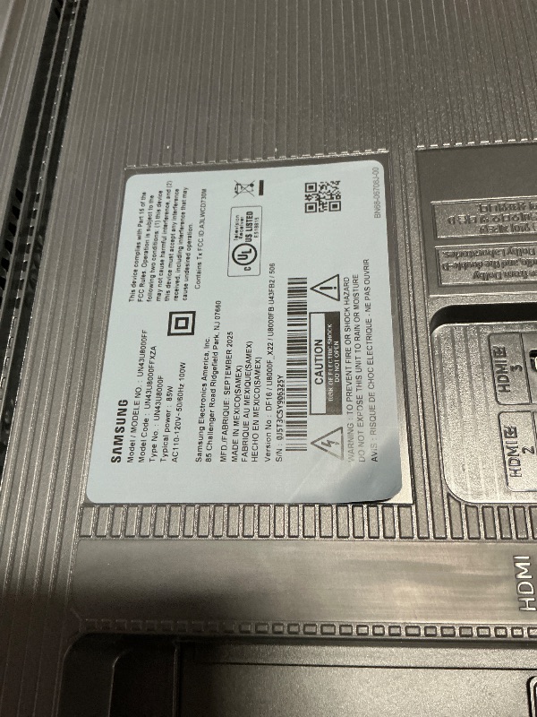 Photo 1 of **BROKEN SCREEN STILL TURNS ON**

Samsung 43-Inch Class Crystal UHD U8000F 4K Smart TV (2025 Model) Endless Free Content, Crystal Processor 4K, MetalStream Design, Knox Security, Alexa Built-in