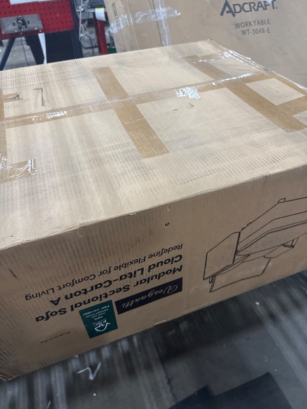 Photo 1 of *** BOX 3 OF 3*** Vesgantti 142" Cloud Couch Sectional Modular Sofa, Comfy Sectional Couch with Ottoman Deep Seat Chenille L Shaped Sofa, Modular Couches for Living Room, Bedroom and Apartment, Snow White