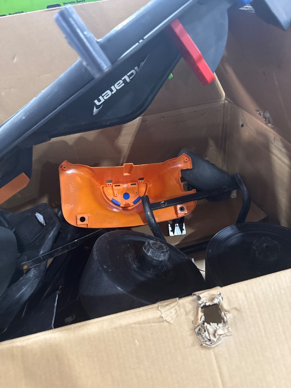 Photo 1 of **STOCK PHOTO FOR REFERENCE ONLY**Best Ride On Cars Officially Licensed McLaren GoKart 24V for Ages 6 and Up - Electric Go Kart with Steering Wheel, Versatile Driving Modes, User-Friendly Controls, Black/Orange, Large