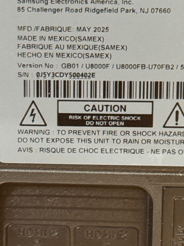 Photo 1 of ***Parts Only***Samsung 70-Inch Class Crystal UHD U8000F 4K Smart TV (2025 Model) Endless Free Content, Crystal Processor 4K, MetalStream Design, Knox Security, Alexa Built-in