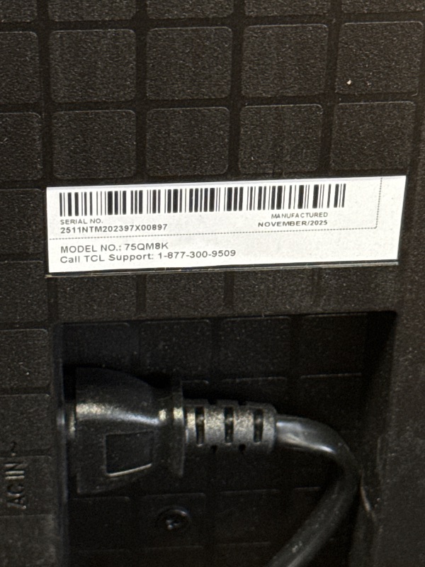 Photo 1 of ***Parts Only*** TCL 75 Inch Class QM8K Series | Mini LED QLED 4K HDR | 75QM8K, 2025 Model | 120HZ-144HZ Anti Reflective Wide Angle Screen Smart Google TV Dolby Atmos | Voice Remote Alexa Gaming Streaming Television