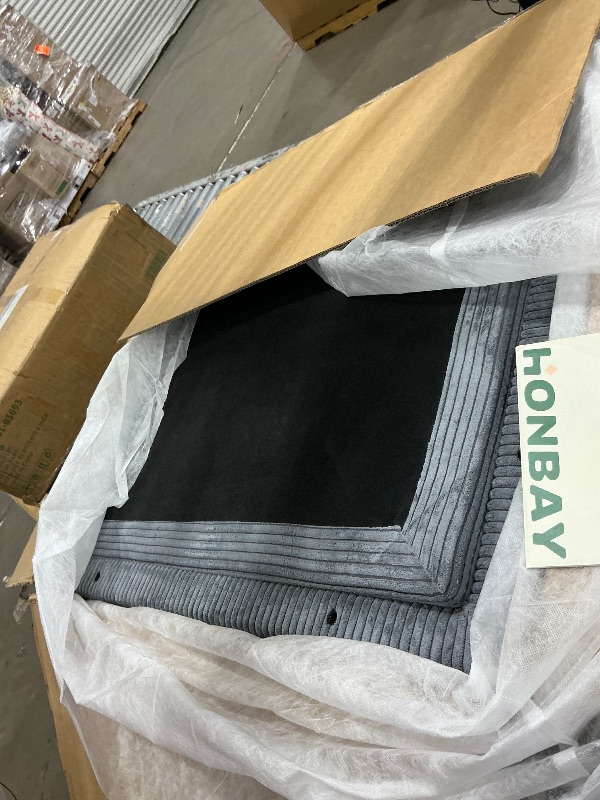 Photo 1 of ************INCOMPLETE ITEM, MISSING MULTIPLE BOXES, THIS IS ONLY CARTON C*****************
HONBAY Modular Sectional Sofa with Storage Corduroy U Shaped Sofa Modular Sectional Couches for Living Room,Dark Grey