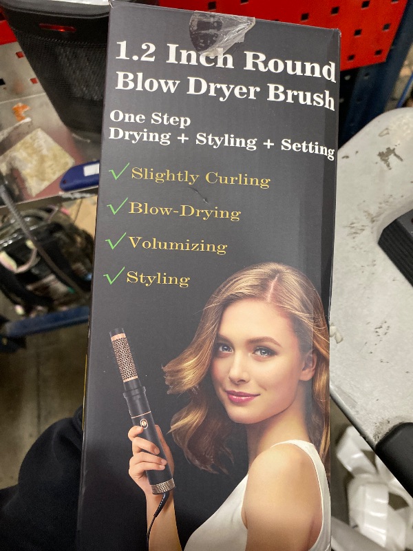Photo 1 of (MISSING BRUSH) Round Hair Blow Dryer Brush - 1.2 Inch Ceramic Barrel Hair Dryer Brush for Short/Middle Hair, One Step Drying, Volumizing, Straightening and Styling, Negative Ionic Dryer Brush (Black-Golden, 1.2)