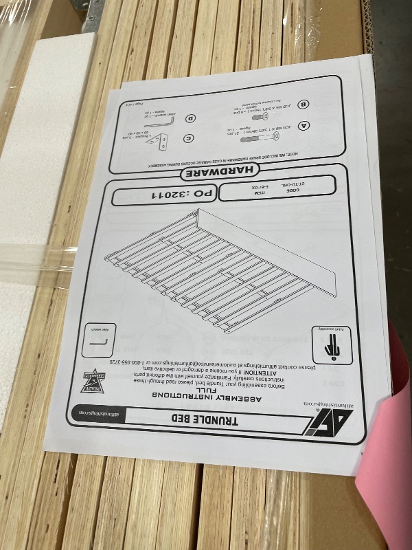 Photo 1 of *BOX 1 ONLY* AFI, Madison Full Platform Bed with Matching Footboard & Full Trundle, White