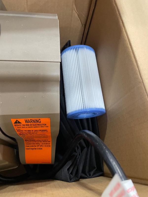 Photo 1 of *PUMP ONLY* INTEX 28427EH PureSpa Bubble Massage Spa Set Outdoor Inflatable Portable Hot Tub, Includes Energy Efficient Spa Cover, Saltwater System Ready, 6 Person, 85in x 28in