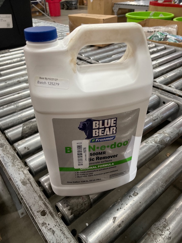 Photo 1 of *HALF-FULL* BLUE BEAR® 500MR BEAN•e•doo Mastic Remover – Professional Soy-Based Adhesive Remover for Carpet, Tile & Asbestos Mastics – Low-Odor, Non-Toxic, Safe for Schools & Hospitals – 1 Gallon