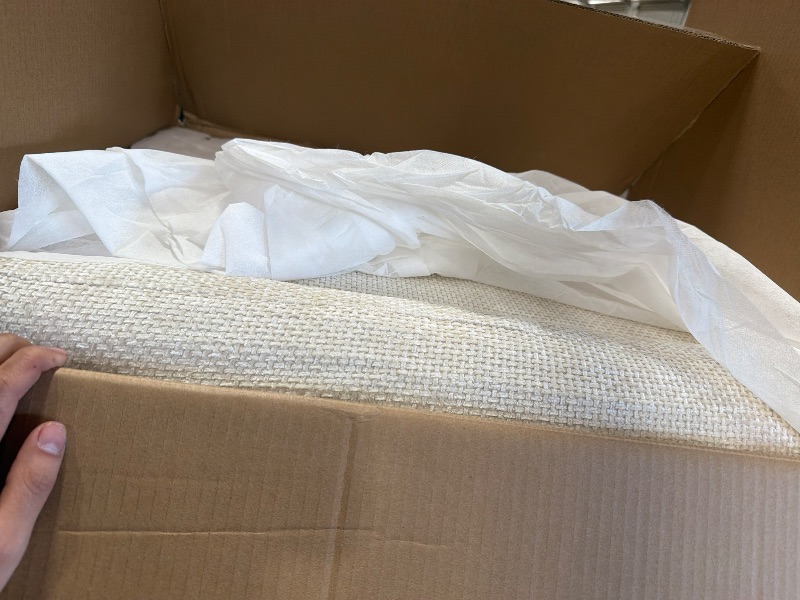 View 2 of **Box 3 of 4**KEIKI 97" L-Shaped Oversized Chenille Sectional Sofa with 1 Storage Ottoman, Pull-Out Bed, Upholstered Convertible 7-Seater Couch with Storage Seat, 2 Pillows, Easy Assembly, for Living Room, Beige