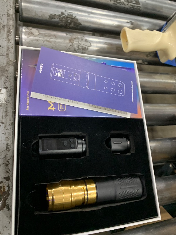 Photo 1 of ** ITEM DOES NOT COME IN ORIGINAL PACKAGING, Digital screen on battery pack is damaged ** Tattoo Kit, Cordless Complete Tattoo Gun Machine Kit, 2 Batteries 2000mAh Power Supply for Long Time, Needles Cartridges Black Tattoo Ink Kit