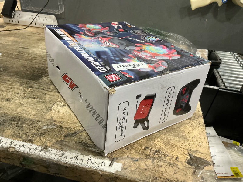 Photo 1 of 1:12 Gesture Sensing RC Stunt Car, 2 * 1200mAh Hand Controlled Remote Control Twist Cars with Light & Music, 4WD 360° Rotate Transform Drift, Gifts for 8-12 Kids Age 8 9 10 11 12 Yrs Old? Trains-Red