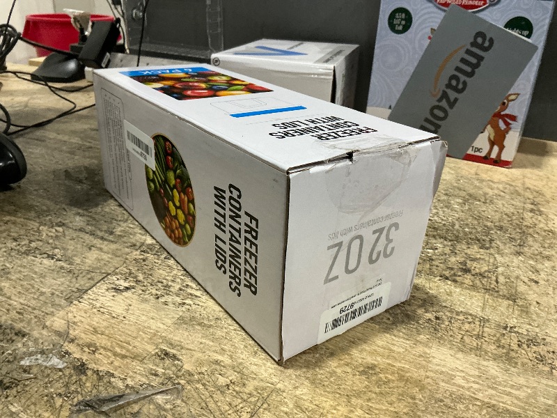 Photo 1 of [32 oz 6 Pack] Food Storage Freezer Containers Clear bottom With blue Twist Top Lids Reusable, Plastic Airtight Meal Prep Containers BPA Free | Stackable | Leakproof | Microwave/Dishwasher Safe