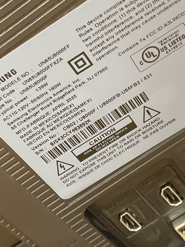 Photo 1 of ****NOT CABLE CORD, UNTESTED *****
Samsung 65-Inch Class Crystal UHD U8000F 4K Smart TV (2025 Model) Endless Free Content, Crystal Processor 4K, MetalStream Design, Knox Security, Alexa Built-in