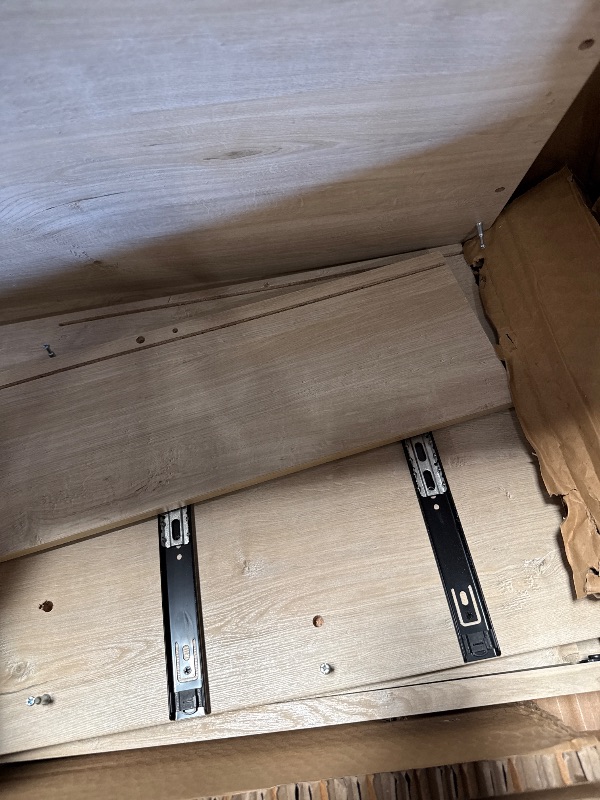 Photo 1 of (SEE NOTES BEFORE BIDDING) Walker Edison Clyde Classic Rustic 3-Drawer Open-Cubby Nighstand End Side Table Living Room Bedroom Storage,, White Oak