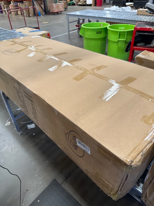 Photo 1 of **BOX 1 OF 2** KEIKI 85" Luxury Oversized Velvet Chesterfield Sofa with 2 Pillow & Gold Stainless Decoration, Italian Modern Style 3-Seater Button Tufted Couch with Rolled Arms, Easy Assembly, for Living Room, Beige