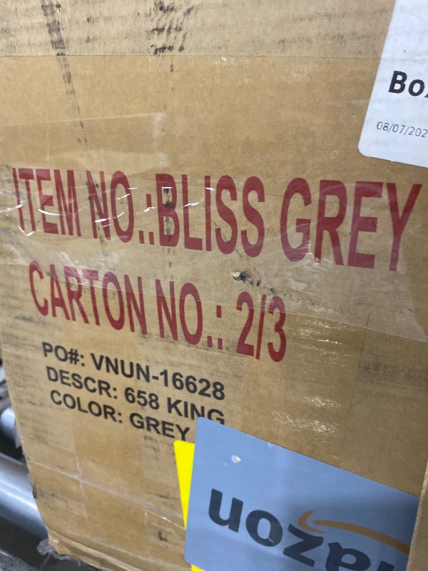 Photo 1 of
BOX 1 OF 3, BOX 2 OF 3 ** MISSING BOX 3 OF 3 *** PARTIAL SET
Meridian Furniture Bliss Collection Modern | Contemporary Velvet Upholstered Bed with Deep Button Tufting and Storage Compartments in Rails and Footboard, Gray, King