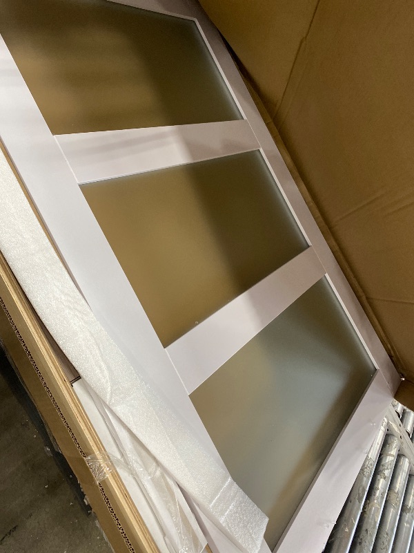 Photo 1 of ****A BROKEN GLASS***


Finosen Preassembled Sliding Closet Door Slab, 60 x 80 in (Double 31 inch), 5-Lite Frosted Glass, Bypass barn Door with Hardware Kit Included, MDF Wood Panel, Water-Proof PVC Surface, White