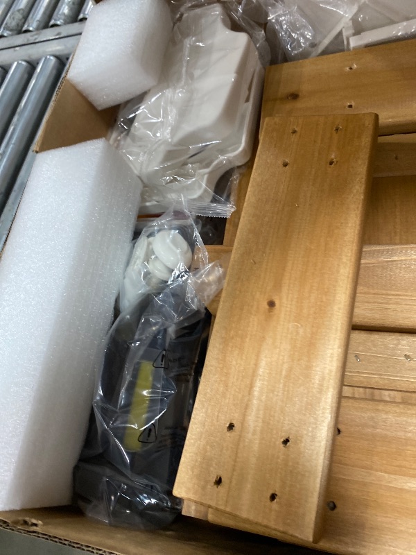 Photo 1 of **** PARTIAL SET, MISSING BOX 2 OF 2***

Backyard Discovery Aspen Cedar Wooden Kids Playhouse Cottage with Play Kitchen, Snack Bar, Picnic Bench, Dinner Bell, Mailbox, Dutch Door, Flowerpot Holders, Toy Lights, Country Style for Outdoor Play